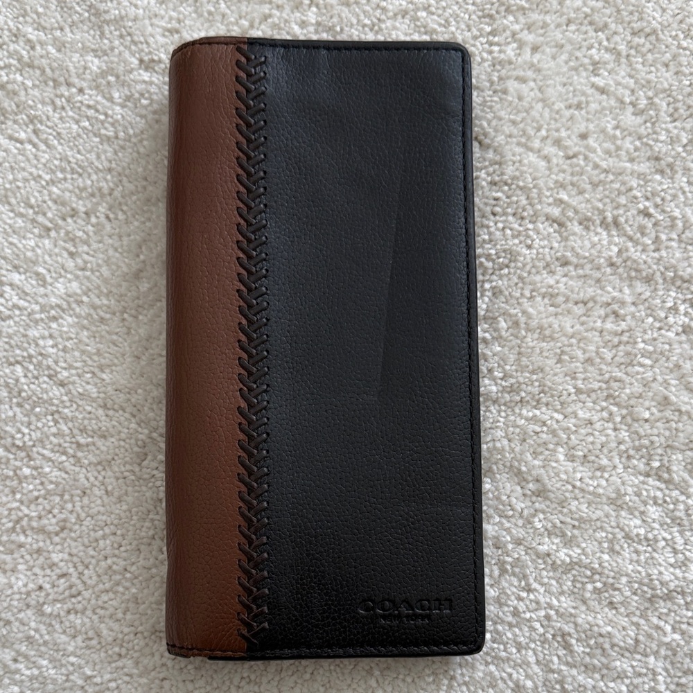 Coach Two-Tone Black and Brown Leather Wallet